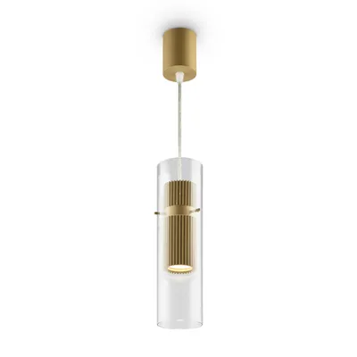 Zdjęcie produktu dla Lampa wisząca, aluminium, szkło, złoto, wys. 32 cm