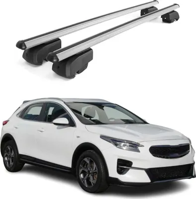 Zdjęcie produktu dla Poprzeczne relingi dachowe do Kia Xceed 2019–2023, aluminium, kolor szary, homologacja ABE