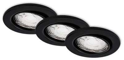 Obrázek produktu pro LED vestavná svítidla otočná sada 3 GU10 5 W matný černý kov Briloner