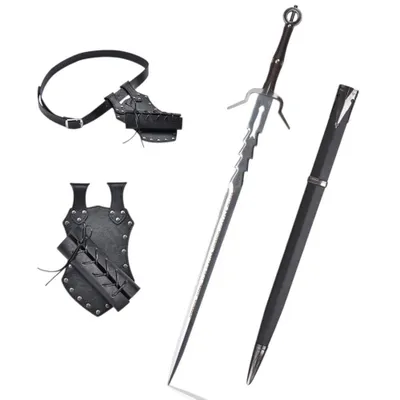 Produktbild von Dekoratives Fantasy Langschwert 120 cm mit Scheide & Gürtel – Mittelalter Sammlerstück aus Edelstahl – Cosplay Deko Requisite für Wanddisplay JT6374