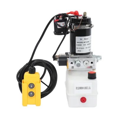 Zdjęcie produktu dla Pompa hydrauliczna do przyczepy wywrotki, agregat hydrauliczny 12 V, pompa hydrauliczna jednostronnego działania do wywrotki