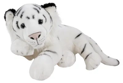 Produktbild von Kuscheltier Tiger liegend 60 cm weiß Plüschtiger