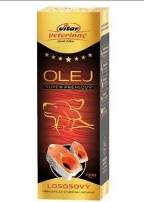 Produktbild von VITAR Veterinae Lachsöl 1000 ml für Hunde & Katzen – Omega 3 & 6 für glänzendes Fell, gesunde Haut, Gelenke, Herz & Immunsystem