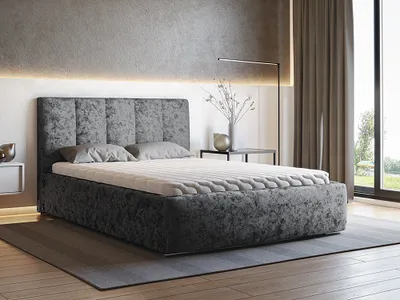 Produktbild von Furmeb24 - STEEL - 160 x 200 cm - Polsterbett aus Holzrahmen , Doppelbett mit Kopsttze - Inclusive Matraze - (EUR2134)