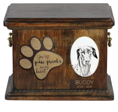 Zdjęcie produktu dla Doberman, Dobermann II - urna na prochy psa, personalizowana urna ze zdjęciem, urna ze zdjęciem psa marki Art-Dog