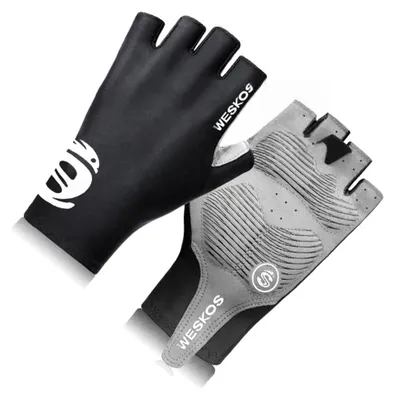 Produktbild von INF Radsport Halbfinger Handschuhe - Atmungsaktiv, Anti-Rutsch, Leichtgewicht für Mountain- und Rennrad, Sonnenschutz, Polyester+Leder, 1 Paar L