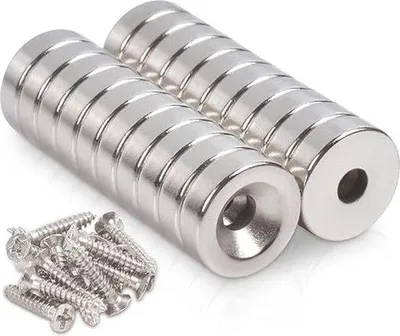 Obrázok produktu pre Famanu magnetické neodymové magnety, 20 kusov – 10 x 3 mm s zapusteným otvorom