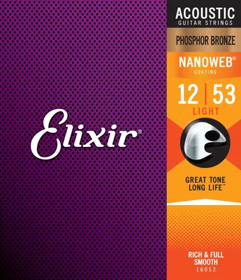 Image de Elixir 16052 Nanoweb - Phosphor Bronze, light (012-053)