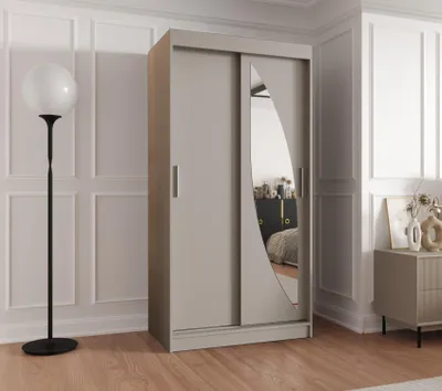 Produktbild von Kleiderschrank 100 cm SUDENA mit Schiebetüren - Kaschmir