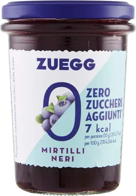 Produktbild von 6x Zuegg Heidelbeer marmelade jam ohne Zuckerzusatz, 220g + Italian Gourmet Polpa 400g