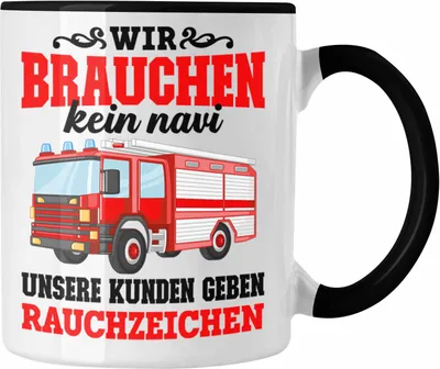 Produktbild von Trendation - Feuerwehr Tasse Geschenk Feuerwehrgeschenkartikel Mann Männer Erwachsene Feuerwehrmann Tasse Spruch (Schwarz)