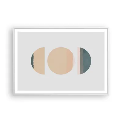 Produktbild von Gerahmtes Poster - Weißer Rahmen - Abstraktion Rad Halbkreis - 100x70 cm - Wand Bild - Wanddeko - Wandbilder - Wandposter - Bilderrahmen - Bilder - Kunstdruck - Wandbild - P2WAA100x70-4310