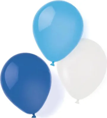 Zdjęcie produktu dla 8 balonów jasnoniebieski, niebieski, biały