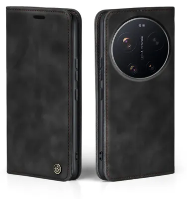 Produktbild von Handy Hülle für Xiaomi 17 Ultra Klapphülle Bookcase Flip Cover Handy Tasche Etui Farbe: Schwarz