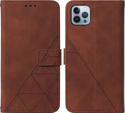 Produktbild von iPhone 14 Pro Max Hülle, Schlank Prägung Flip Leder Kartenfächer Schutzhülle mit Ständer für iPhone 14 Pro Max Braun