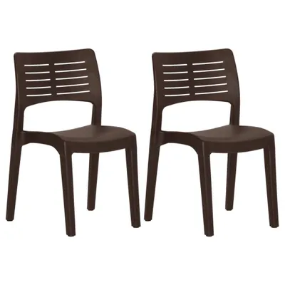 Image de Chaises de jardin lot de 2 Moka Polypropylène