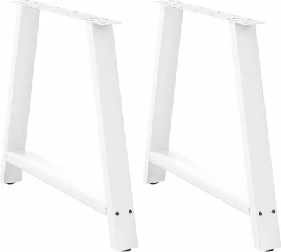 Obrázok produktu pre Nohy k jedálenskému stolu v tvare A, 2 ks, biele, 100 x (72-73) cm, oceľové