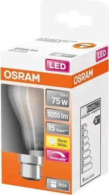 Image de Led Standard Verre Dépoli Variable 9w B22 Chaud Bte1 - Osram