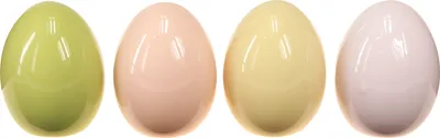 Produktbild von Glänzende Keramik Ostereier Pastell 4er Set Deko Frühling, 4 Stück