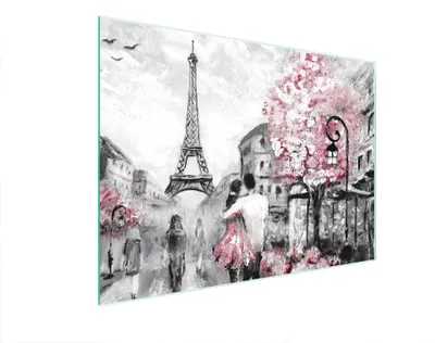 Produktbild von Hygienisches und langlebiges Glas-Schneidebrett 40x30 cm Paris-Design, kratzfest