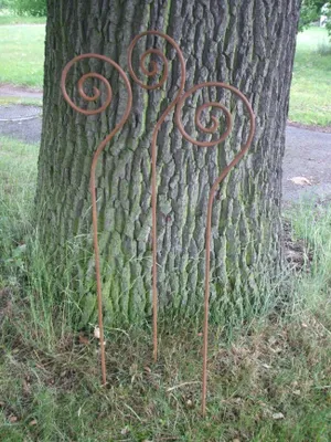 Produktbild von Set, 3 Stück, Gartenstab Schnecke, Rankstab, Rosenstab,Rost,100 cm, Eisen