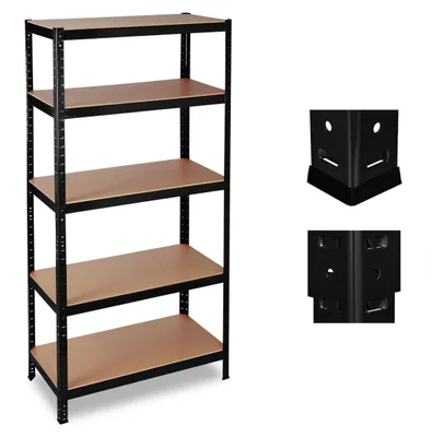 Produktbild von Relaxdays Schwerlastregal, 5 Ebenen, Traglast 1325 kg, Steckregal Keller, Garage, HBT 180x90x60cm, Metall/MDF, schwarz