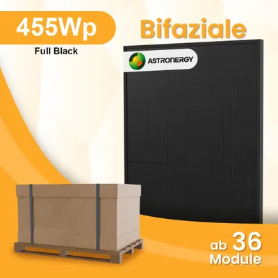 Produktbild von Powerness® 36 Stück Full Black Bifazial Glas-Glas 455W Solarmodule, 36x 455W PV Panel für Balkonkraftwerk (0% MwSt)