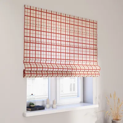 Produktbild von Dekoria Raffrollo Capri, rot-creme, 120 x 150 cm