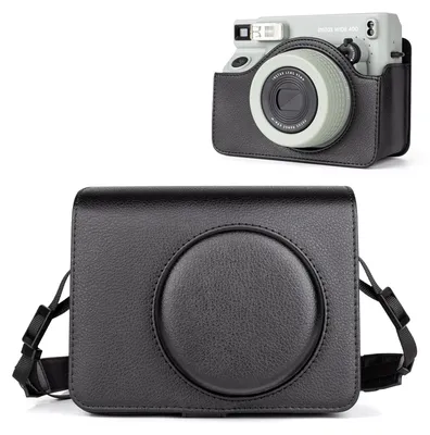 Image de Étui de protection en cuir pour appareil photo instantané, avec bandoulière