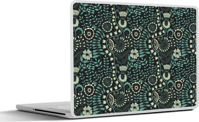 Produktbild von MuchoWow® Laptop Aufkleber Sticker Cover Blumen - Blau - Muster 40x30 cm - Laptop Dekoration - Selbstklebend