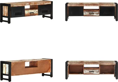 Immagine prodotto di vidaXL Mobile TV 120x30x40 cm in legno massiccio antico - Mobile TV - Mobile TV - Mobili TV - Porta TV