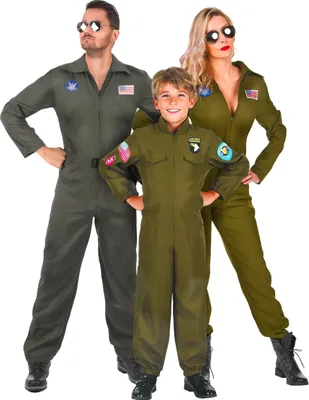 Produktbild von Flugzeugpiloten-Trio Kostüm grün - Einheitsgröße