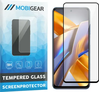 Produktbild von Mobigear Premium  POCO M5s Panzerglas Gehärtetes Glas Displayschutz - Hüllenfreundlich - Schwarz