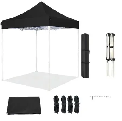 Image de Pavillon, portable, montage facile, noir, 2x2 mètres