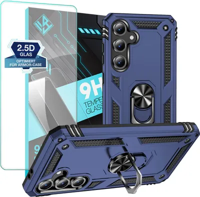 Produktbild von Armor Outdoor Handyhülle für Samsung Galaxy S25 FE Handy Panzer Case Schutzhülle mit 9H Displayglas Displayschutz Farbe: Blau