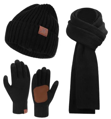 Produktbild von Uni Winterset mit Beanie, Schal und Touchscreen-Handschuhen