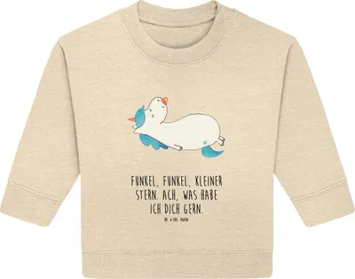 Produktbild von Mr. & Mrs. Panda Organic Baby Pullover Einhorn Schnuller 6. - 12. Monat - Natural Raw - Geschenk, Geburt, Einhörner, Mutter, Bullover, Unicorn, Geburtstag, Säugling