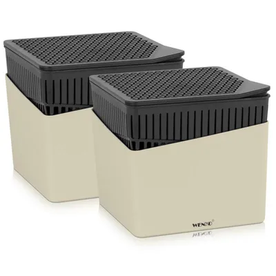 Produktbild von Wenko 50232100 Design Raumentfeuchter Cube 500g - Beige (2er Pack)