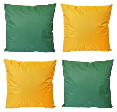 Produktbild von JACK 4x Outdoor Lounge Kissen 45x45cm viele Farben Dekokissen inkl. Füllung Wasserfest Sitzkissen Garten Stuhl, Farbe:2x Dunkelgrün - 2x Gold