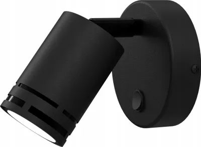 Image de Applique Murale Noire Orientable À Led Gu10 Avec Interrupteur