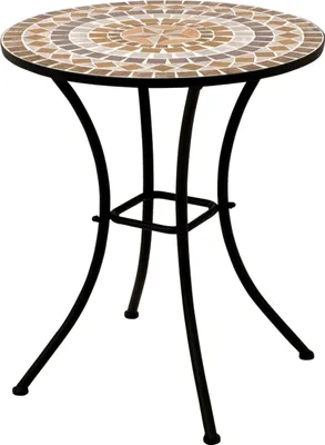 Produktbild von TPFGarden BISTROTISCH Worchester - Gartentisch mit Mosaik-Tischplatte terracotta, Gestell aus schwarz pulverbeschichtetem Eisen. BxTxH: 60x60x70 cm