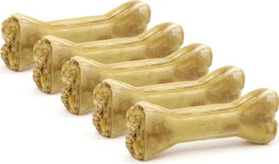 Produktbild von DOGBOSS 100% Natur Kauknochen - Hundeknochen, Rinderhaut mit Energielieferanten, 5 Stück 12 cm