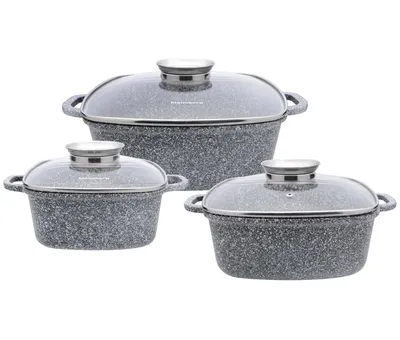 Image de KLAUSBERG Ensemble de Casseroles Aluminium Marbre 3 Pièces