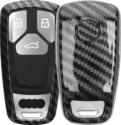 Produktbild von kwmobile Autoschlüssel Hülle kompatibel mit Audi 3-Tasten Smartkey Autoschlüssel (nur Keyless Go) - Hardcover Schutzhülle Schlüsselhülle Cover Carbon