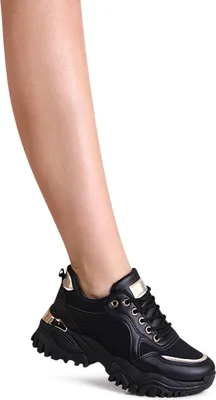 Produktbild von topschuhe24 2905 Damen Plateau Sneaker Keilabsatz Turnschuhe , Farbe:Schwarz, Größe:39 EU