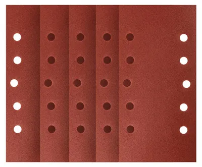 Produktbild von Schleifpapier mit Klettverschluss, 115 x 230 mm, Körnung P180, 5 Stück, mit 10 Löchern