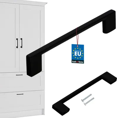 Zdjęcie produktu dla KOTARBAU® Uchwyty meblowe 148 mm uchwyty meblowe ZnAl uchwyty do szafek uchwyty kuchenne uchwyty kuchenne uchwyty do szuflad czarny mat uchwyty meblowe uchwyty kuchenne uchwyty do szafek uchwyty do drzwi meblowych uchwyt meblowy prętowy