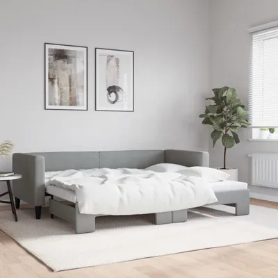 Image de Maison Exclusive - Canapé-lit convertible gris clair 80 x 200 cm, tissu