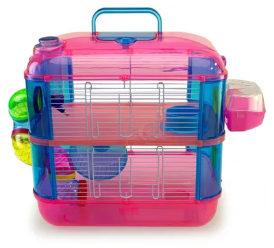 Productafbeelding van Solidchoice - Twee Verdieningen Kooi voor Kleine Dieren 40 x 26 x 40 cm