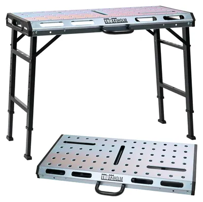 Produktbild von TRUTZHOLM Schweißtisch klappbar 450kg höhenverstellbar Werkbank mit Lochraster Garage Montage robust